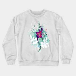 Purple flower ( Abstract flower ) Crewneck Sweatshirt